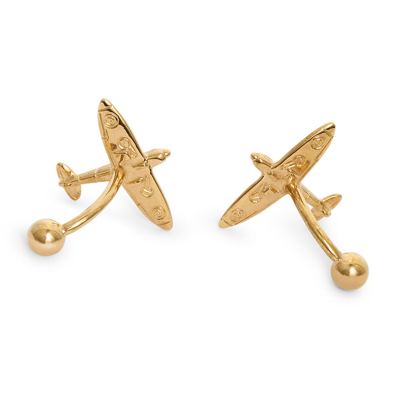 spitfire gold plated evolution of an icon men's accessories cufflinks limited edition underside bar and ball